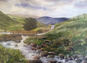 Robert W. Harris: "On HardKnott Pass" Cumbria 39cm x 27cm 